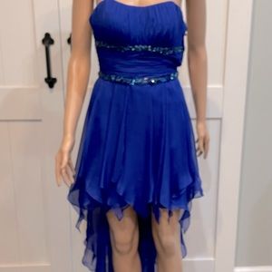 Hi-lo cocktail strapless dress